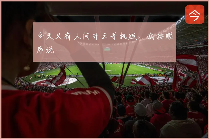 今天又有人问开云手机版,我按顺序说